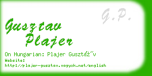 gusztav plajer business card